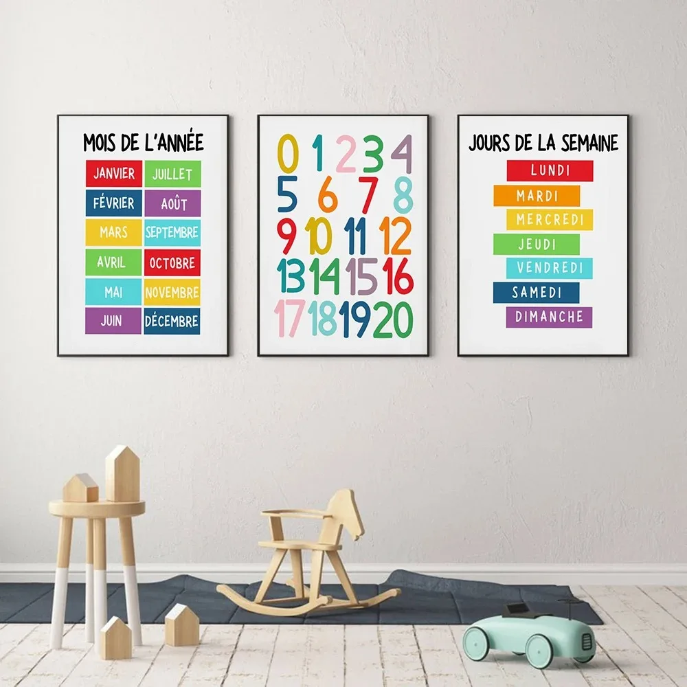 Kids Education Number - 1PC Playroom Wall Alphabet Numbers French
