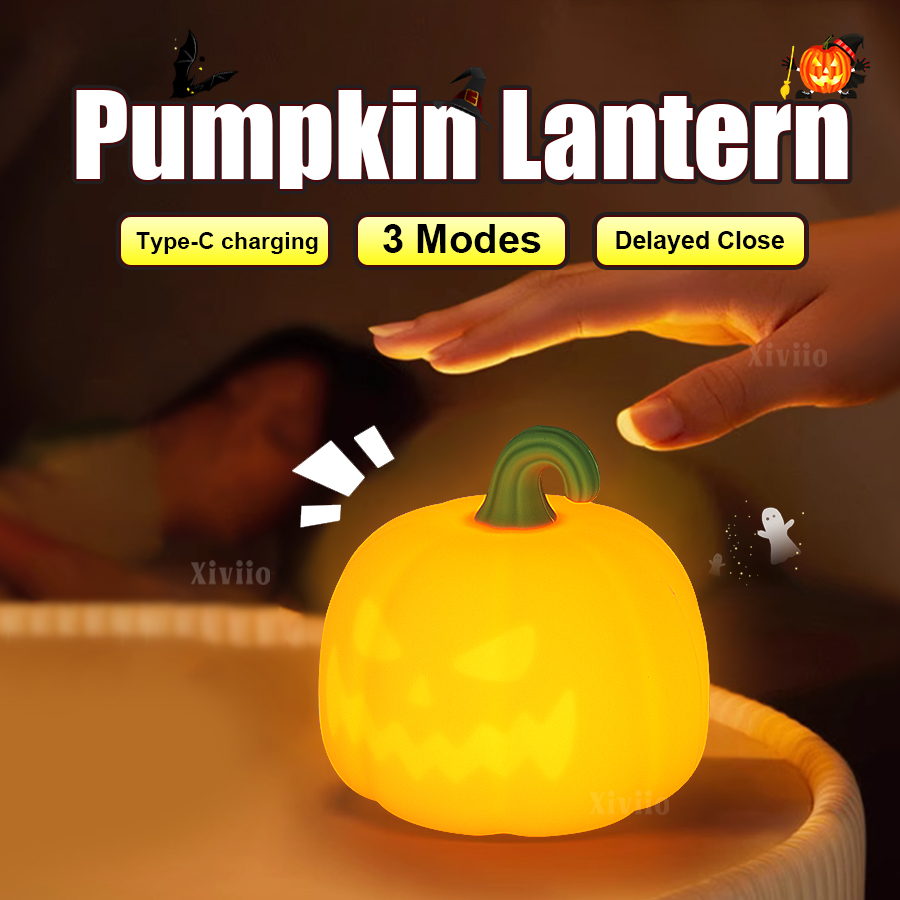Online Educational Games For Kids - Halloween Pumpkin Lamp Super Soft Silicone