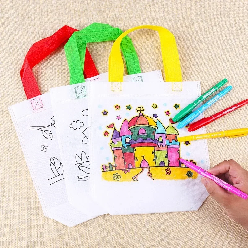 Kids Educational Workbooks - 1-10pcs Sets DIY Graffiti Bag with