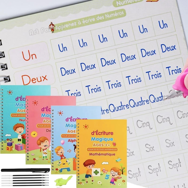 Kids Educational Workbooks - Magic French Copy Book Groove Practice