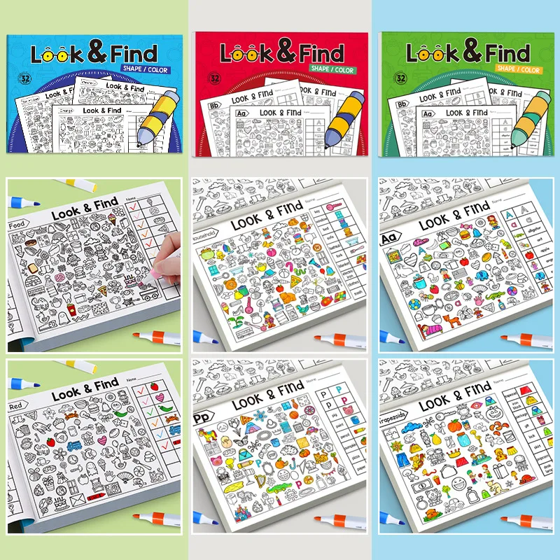 Kids Educational Workbooks - Kids Hidden Object Coloring Book Look&Find