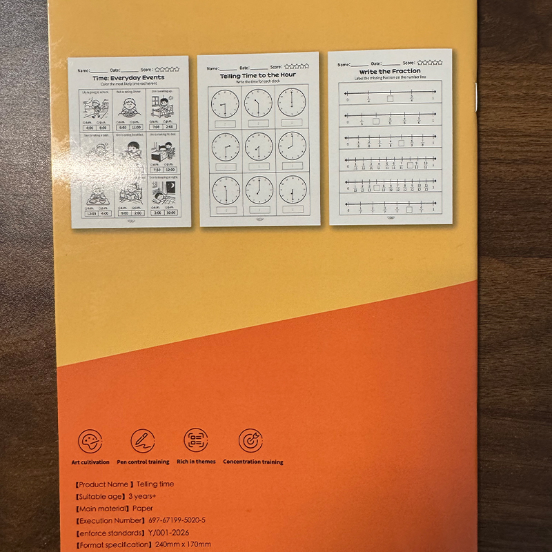 Telling Time Workbook Kids Clo - огляд і ціна Kids Educational Workbooks