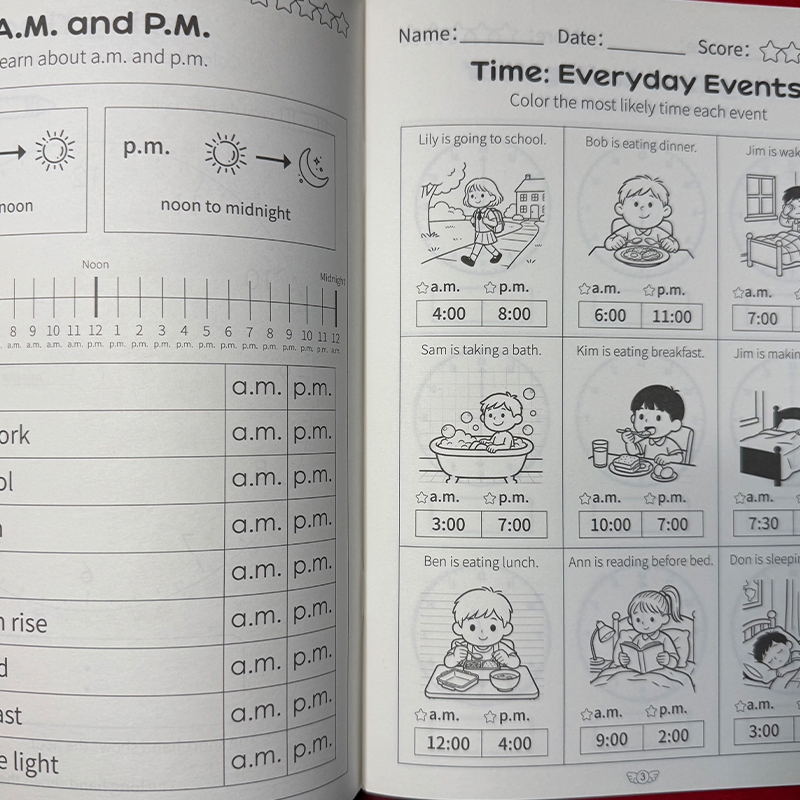 Telling Time Workbook Kids Clo - огляд і ціна Kids Educational Workbooks