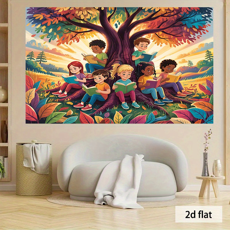 2D Flat,Kids Reading Under Col - огляд і ціна Kids Education Nursery