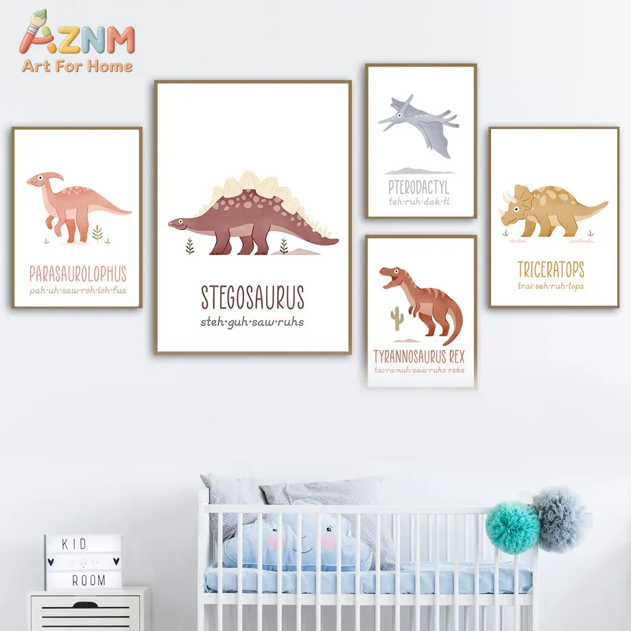 AZNM Cute Watercolor Dinosaur  - огляд і ціна Kids Education Nursery
