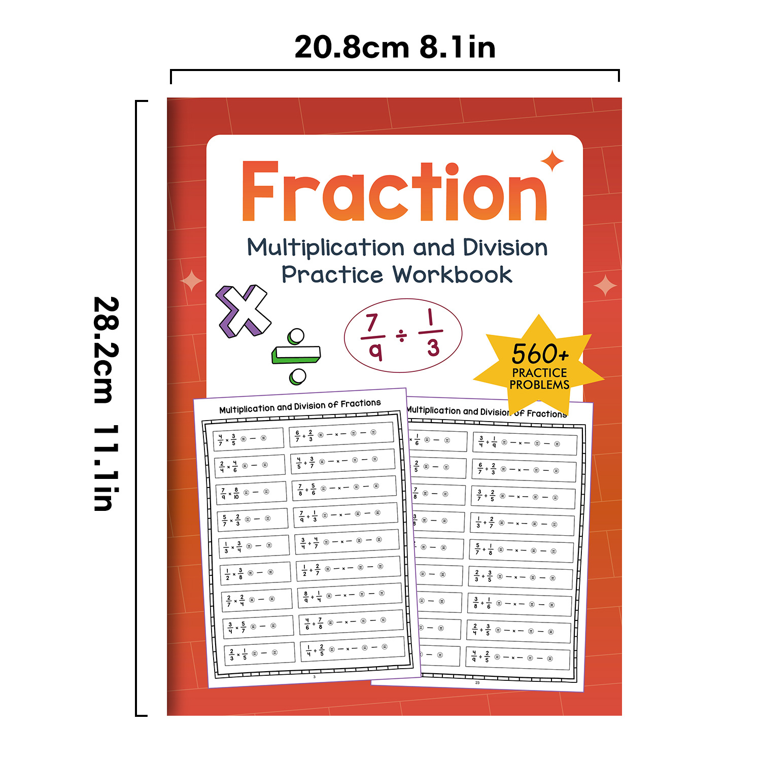 32 Pages A4 Fraction Multiplic - огляд і ціна Kids Educational Workbooks