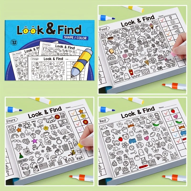 Kids Hidden Object Coloring Bo - огляд і ціна Kids Educational Workbooks