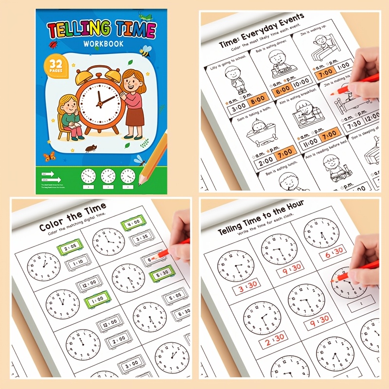 Children Telling Time Practice - огляд і ціна Kids Educational Workbooks
