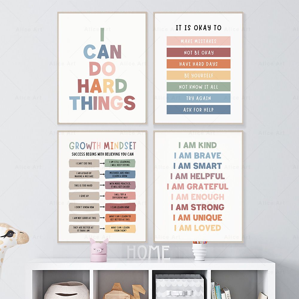 Affirmations for Kids Room Pos - огляд і ціна Kids Education Quote