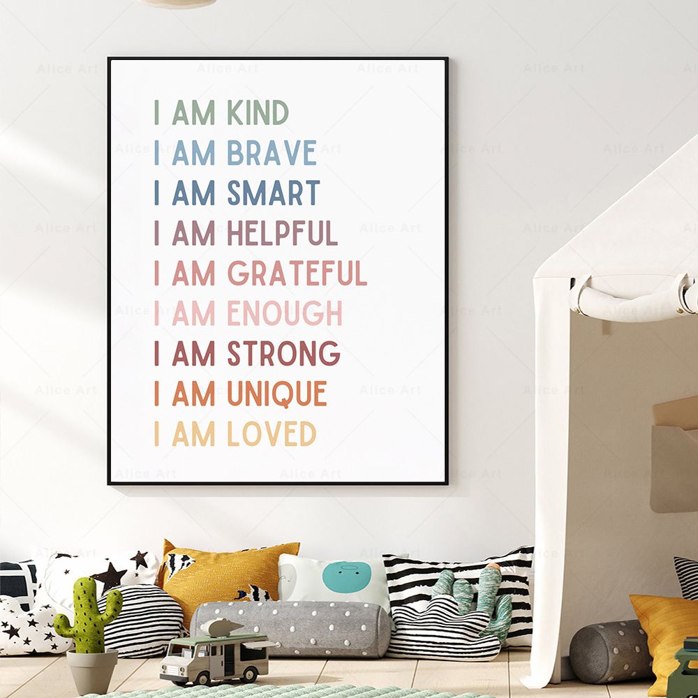 Affirmations for Kids Room Pos - огляд і ціна Kids Education Quote