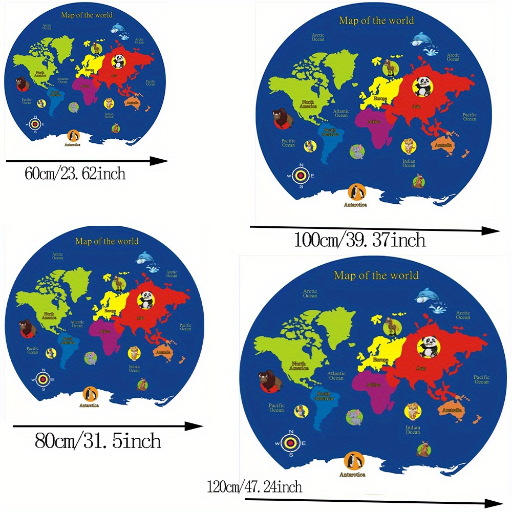 World Map Round Rug Flannel Ed - огляд і ціна Kids Education Nursery