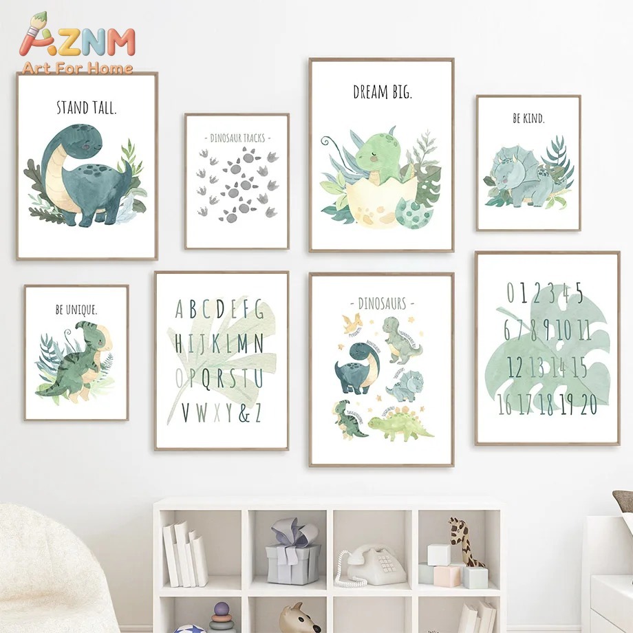 AZNM Watercolor Dinosaur Alpha - огляд і ціна Kids Education Quote