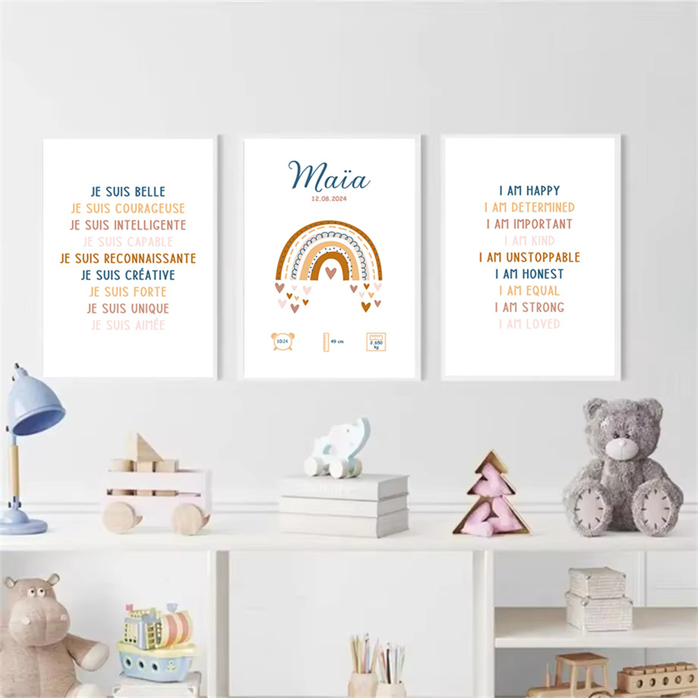 Custom Baby Name Birth Poster  - огляд і ціна Kids Education Quote