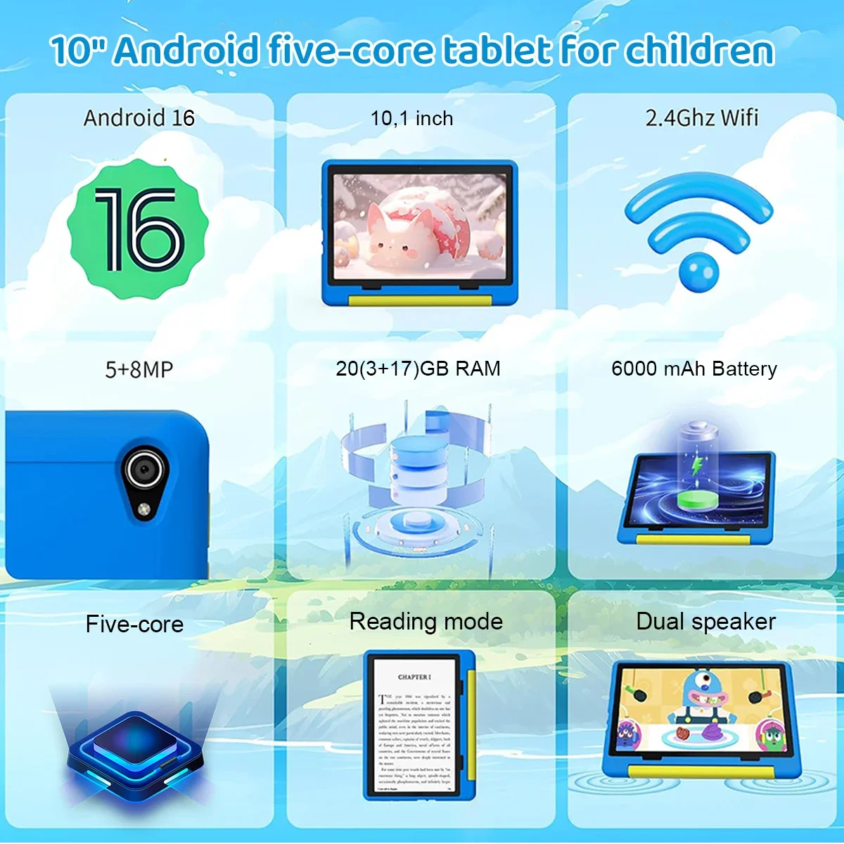 Newest Kid Tablet Android16 Ta - огляд і ціна Kids Education Tablets