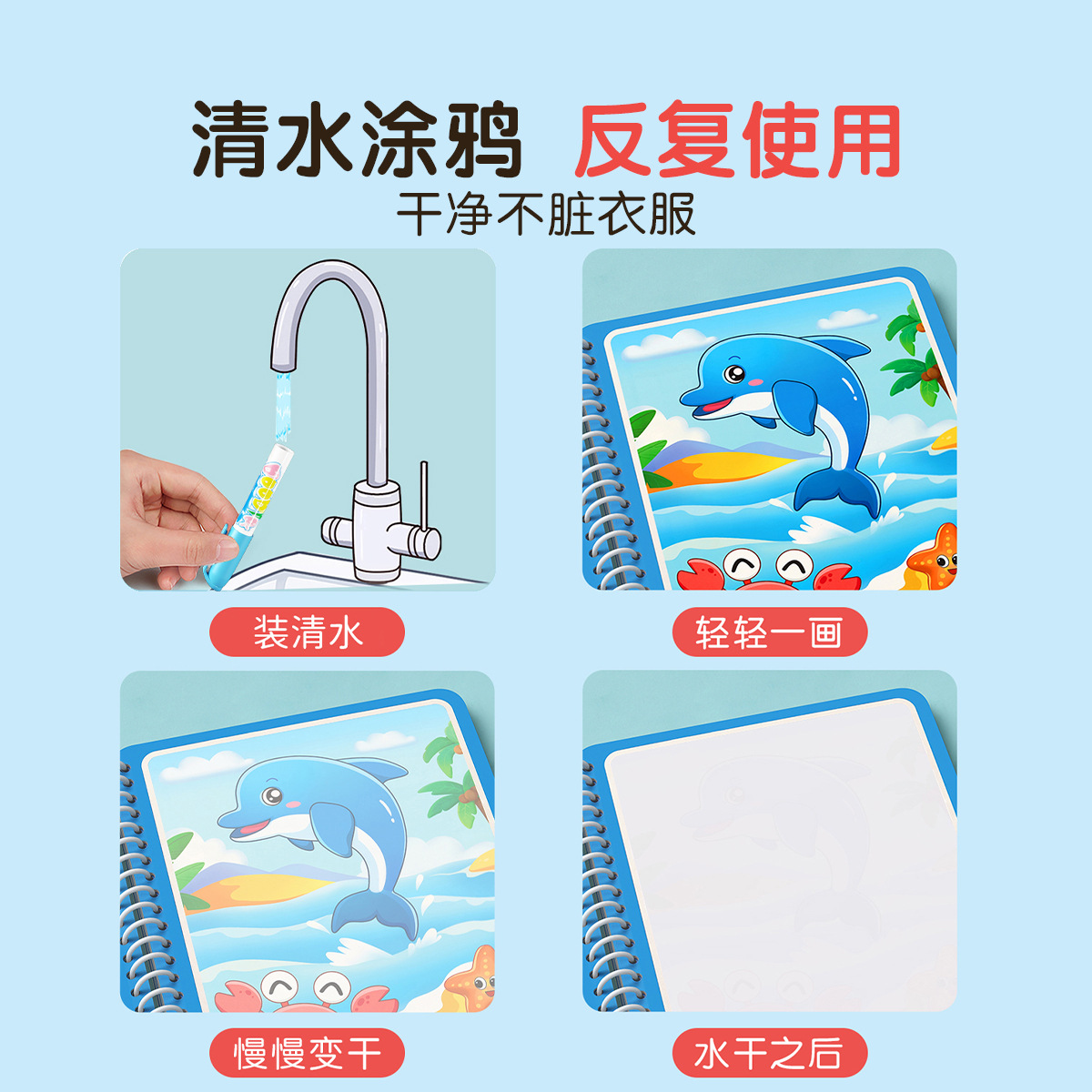 Magic Water Drawing Book for K - огляд і ціна Kids Education Drawing